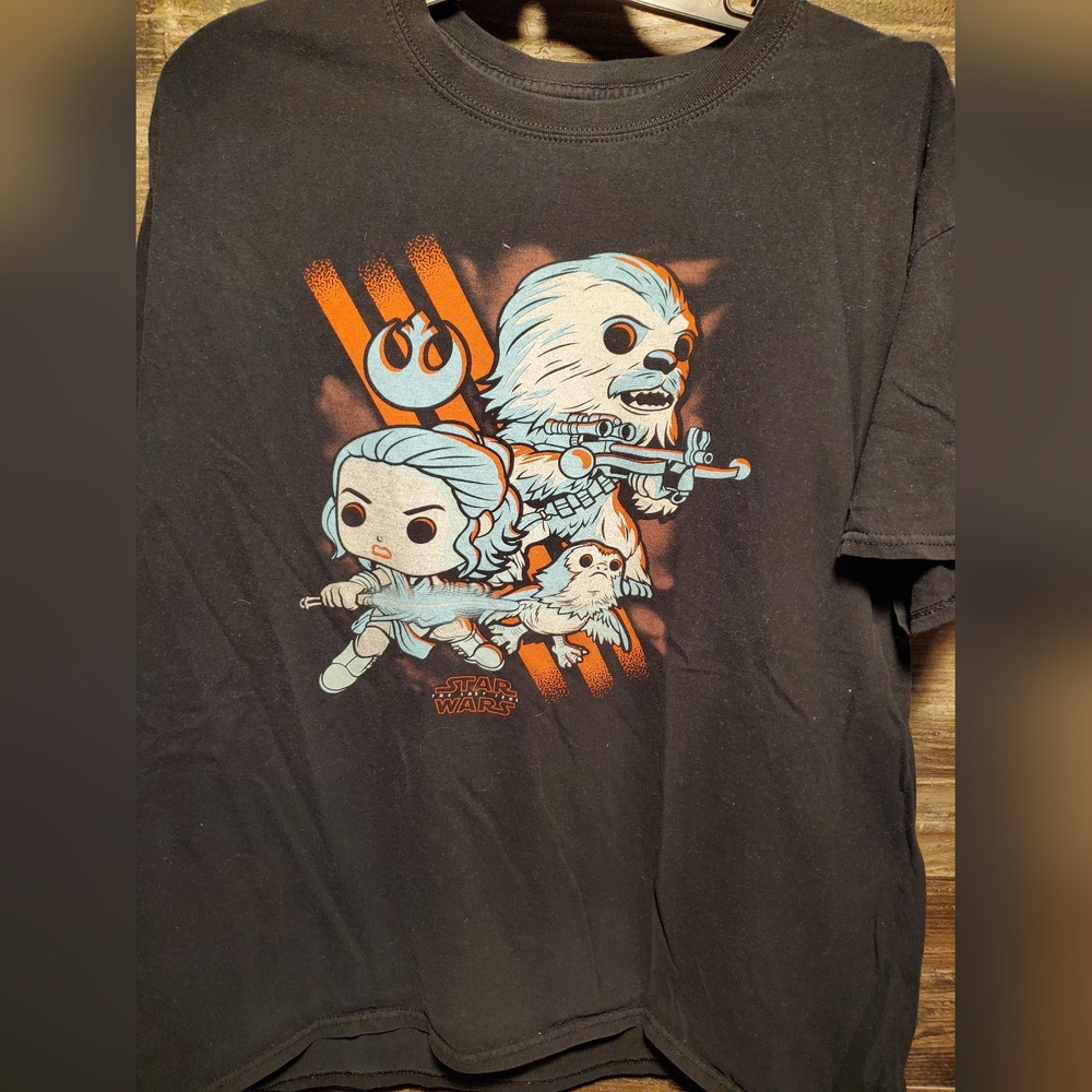 Funko Pop Star Wars The Last Jedi ‎ T-Shirt Men's XL Chewbacca Rey